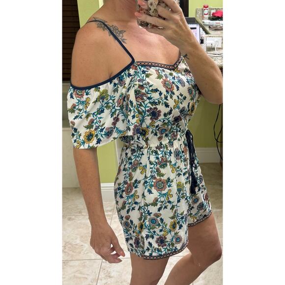 Blue Rain small short romper cold shoulder new embroidered tassels ($59 retail) - Picture 3 of 14